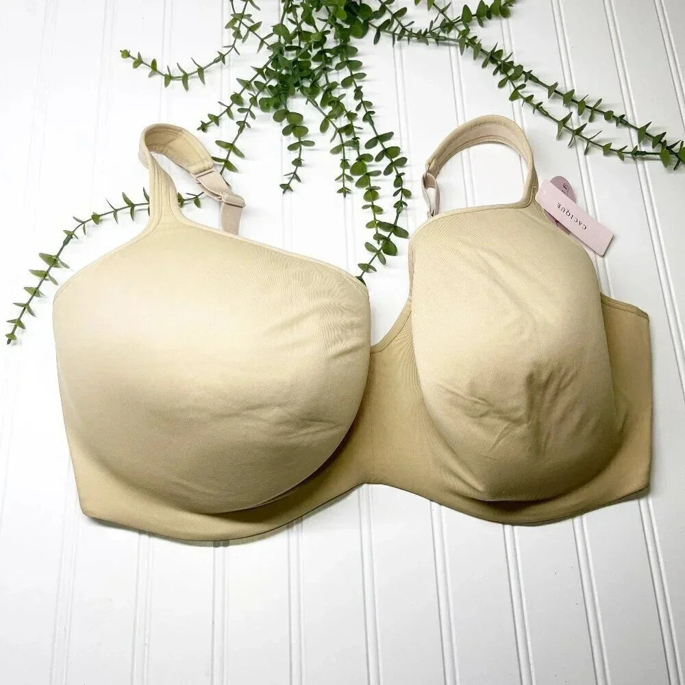 Cacique - Lane Bryant Beige Tan Smooth Balconette Underwire Bra Women's Size 42H